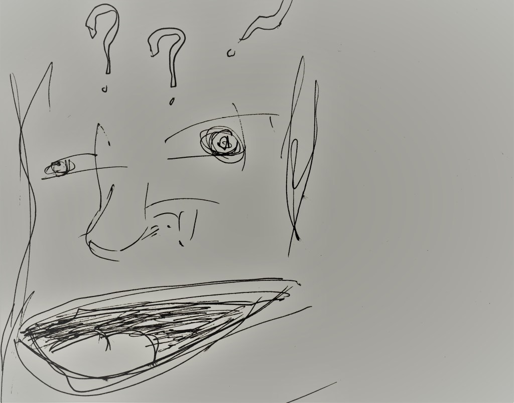 big face with question marks